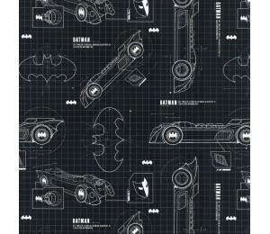 Baumwolle - Batman Batmobil schwarz